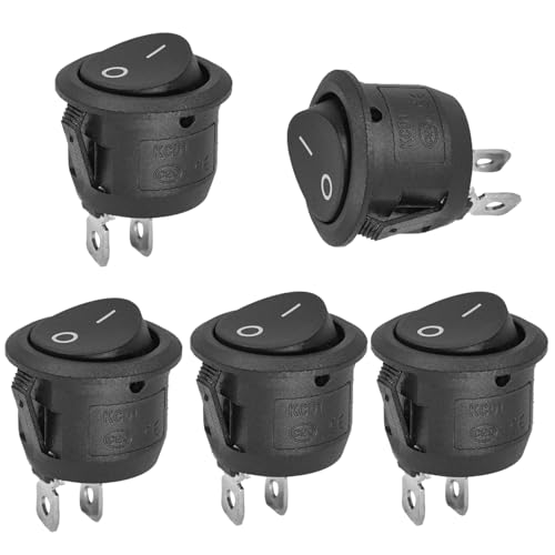 5-Pack 12V Toggle Rocker Switches for Automotive Marine and Home Use - Durable On/Off Control with Easy Snap-In Installation