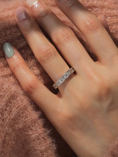 1pc White Gold Rows Of Square hollows Zircons Rings For Women Party Engagement Wear Copper Ring Fine Jewelry For Anniversary Birthday Gift2