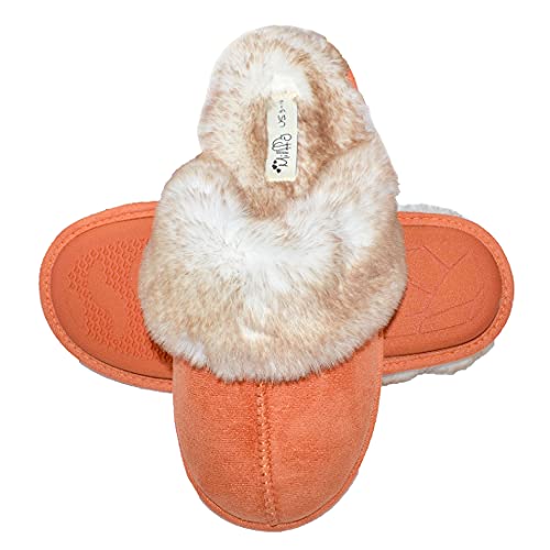 Millffy Women's Comfy Faux Fur Lining Clog Scuff House Shoes Memory Foam Slip on Anti-Skid Sole3