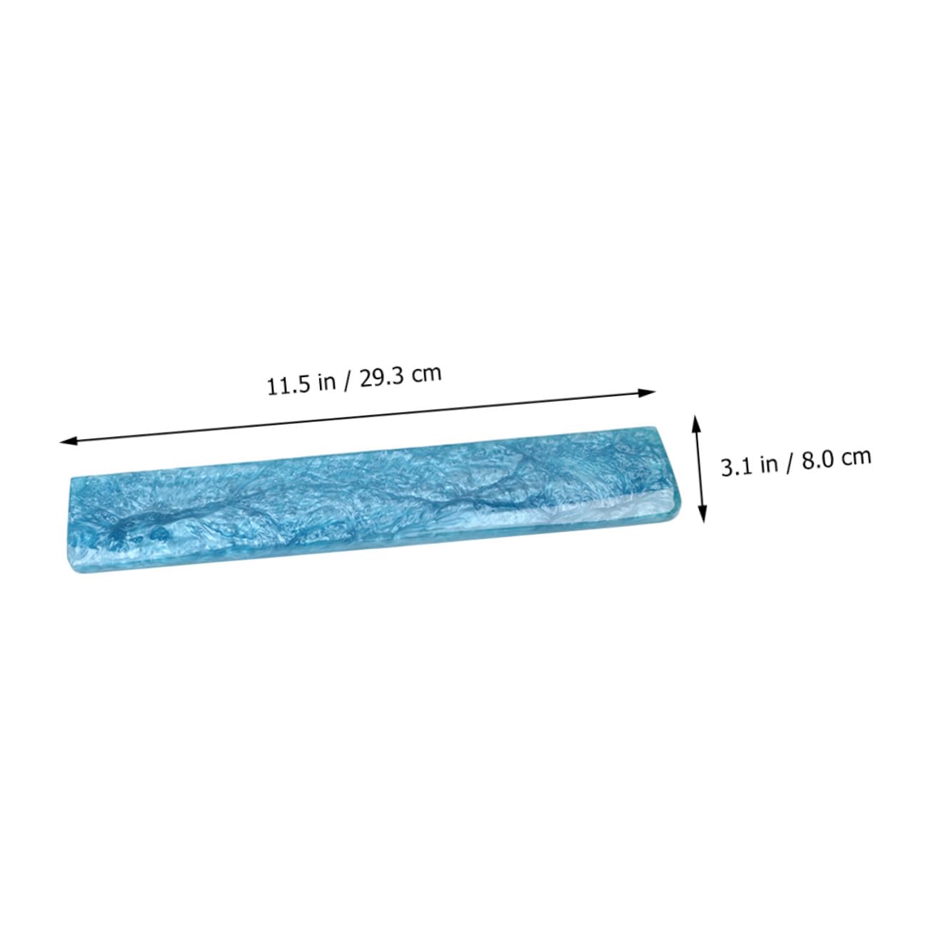 Reposamuñecas para Teclado 61 de Resina Epoxi Azul, Apoyo Ergonómico