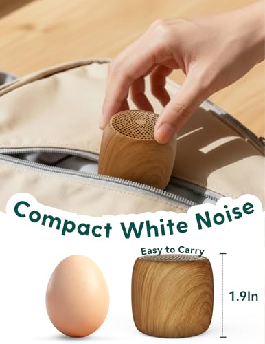 Image of Babelio White Noise Sound Machine (Pocket Mini Pro) | 1000mAh Large Battery, 25 Non-looping Sounds for Adults, Kids & Babies, Timer, Memory Function, Pocket-Sized & Travel Essentials, Wood Grain