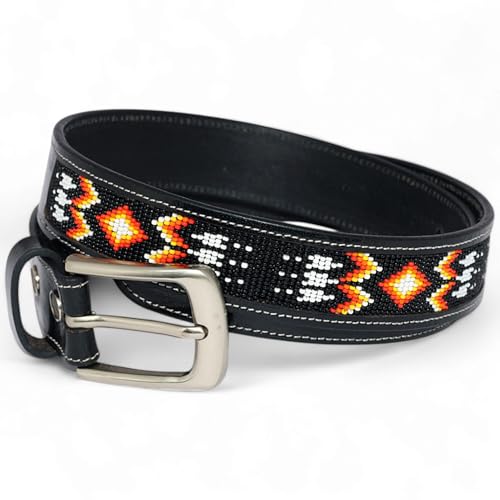 Handmade Beaded Leather Belt, Gift for Cowboys, Cowgirls, Men & Women.3