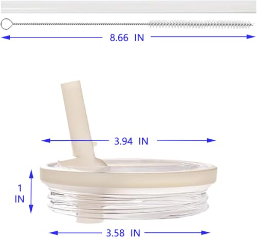 Image of 2 Pack Stanley Cup Lid Replacement 40 oz, with Leak Proof and Flip Straw Lid, Stanley Cup Accessories, for Stanley Quencher H2.0 40 oz Tumbler (Only), BPA Free (Beige and Pink Set)