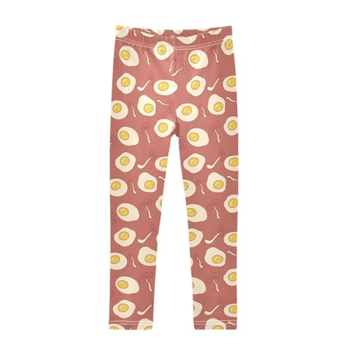 Combo Fried Egg Girls Leggings,Workout Leggings for Girls Toddler Athletic Leggings Size for 3-10T