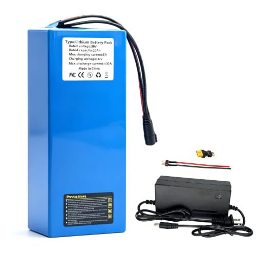 LOCKBUS 36V 20Ah Rechargeable Universal Lithium Battery, 36V E-Bike Battery with 30A BMS, Suitable...