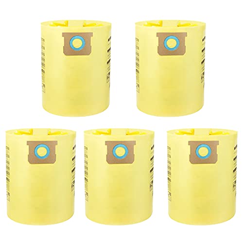 Replacement Type H Vacuum Bags for Shopvac 5-8 Gallon Vacuum, Replace Part #90671 9067100 90661 906-61 9066100, High-Efficiency Disposable Filter Bags, Yellow