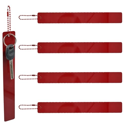 Image of 4 Pcs Commercial Grade Large Keychain Big Heavy Duty Bathroom Key Chain for Business Restroom to Not Lose Keys Giant Metal Long Keychain (4, Red)