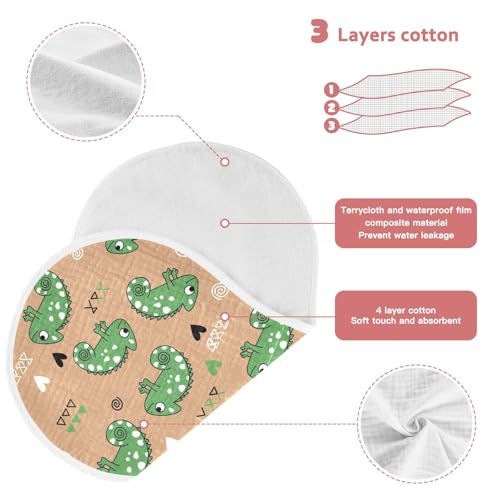 J JOYSAY Chameleon Khaki Baby Burp Cloths for Boys Girls Large 22''x11'' Cotton 4 Layer Baby Spit Up for Drool one sizex43