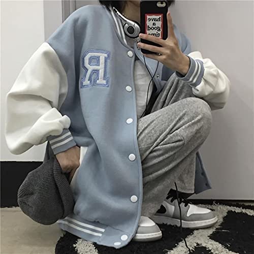 Veste de Baseball Femmes Casual Lettre Imprimer Veste surdimensionnée Homme Couples Hip Hop Couples Loose Varsity Vestes Harajuku Bombardiers Vestes