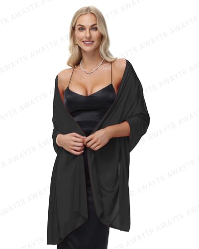 AWAYTR Silky Sheer Shawls and Wraps for Women Evening Dresses Soft Silky Wraps Wedding Bridal Scarf3