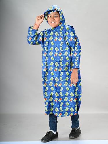 Image of LUX VENUS Boys Printed Raincoat with School Bag Cover