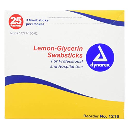 Dynarex Lemon Glycerin Swabsticks 25 pack (3ct per pack) (Pack of 3)
