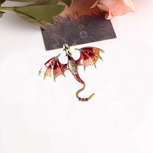 Image of Vintage Punk Dragon Animal Brooch - Domineering Flying Dragon Personality Clothing Accessories for Men and Women
