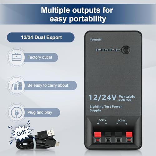 Image of DC Power Supply Portable 12V 24V Rechargeable Battery Power Supply Tool Li-Ion Battery Pack LED Signage Industry Lighting Test Power Supply Temporary DC Power Supply Plug and Play