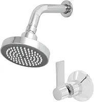 Kit Ducha Articulável para Piscina e Área Externa - Chuveiro Slim 100mm com Registro, Acabamento Cromado(Cromado)