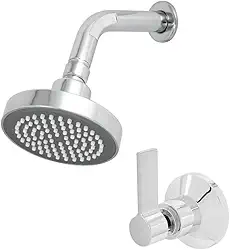 Kit Ducha Articulável para Piscina e Área Externa - Chuveiro Slim 100mm com Registro, Acabamento Cromado(Cromado)