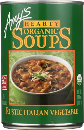 Amys Soups Hearty Rustic Italian Vegetable Soup 397g (Pack of 6)