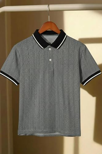 Image of Mack Jonney Men's Premium Jacquard Polo T-Shirt | Short Sleeve Soft Knit Fabric | Stylish Casual & Smart Wear Polo-M6938