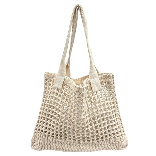 Bolso Tote de Playa para Mujer ENBEI, Diseño de Ganchillo miniatura 1