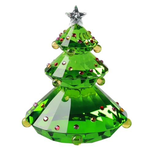 Sapin de Noël en cristal vert pour décoration de table
