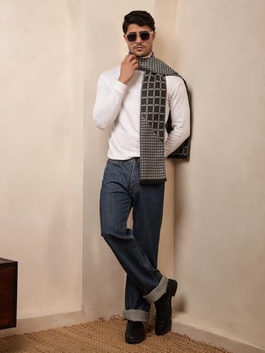 Image of Ravaiyaa - Attitude is everything Men's Reversible Stripe Pattern Winter Wool Scarf, Muffler 72 inchx12 inch Inch