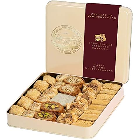 Assorted Baklava Baklawa 700g, Approx 29 Pieces, Tin Presentation Box, Chateau De Mediterranean Cover