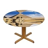 Ourlet élastique pour une installation facile : dotée d'un ourlet élastique pour un ajustement sûr, cette nappe ronde est facile à installer sur des tables allant de 101,6 à 127 cm de diamètre (taille S/M tailles).