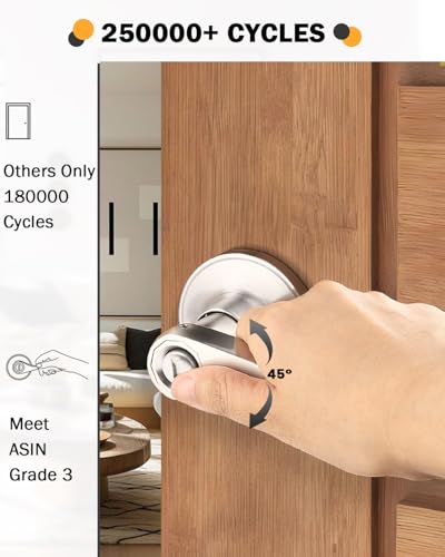 Gobrico GBDL12061SNBK-2PACK 2 Pack Satin Nickel Universal Bed And Bath Door Levers Locks Drop Lever Style thumb #2