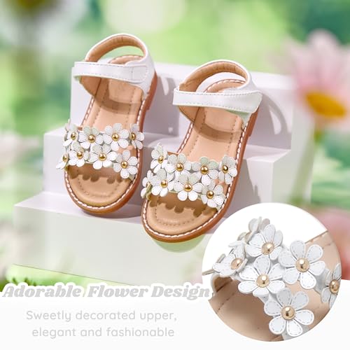 Image of Flaryzone Girls Sandals Open Toe Summer Flats Dress Sandals Shoes Toddler /Little Kid