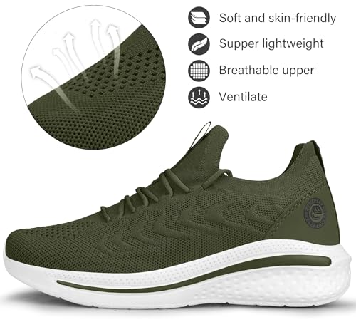 Image of Pujcs Mens Tennis Shoes Slip on Sneakers Ligthtweight Wlking Running Shoes for Work Gym Workout Sports Atheletic