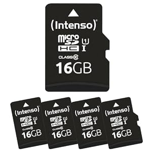 Intenso microSD-Karte Premium Multipack, 5X 16 GB, Micro SDHC, für Smartphones, Tablets & Kameras, wasserdicht, sturzfest, röntgensicher, temperaturfest, bis zu 90 MB/s