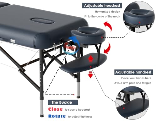 Image of CLORIS 84 inch Professional Massage Table 2 Section Portable Hold Up to 1100LBS
