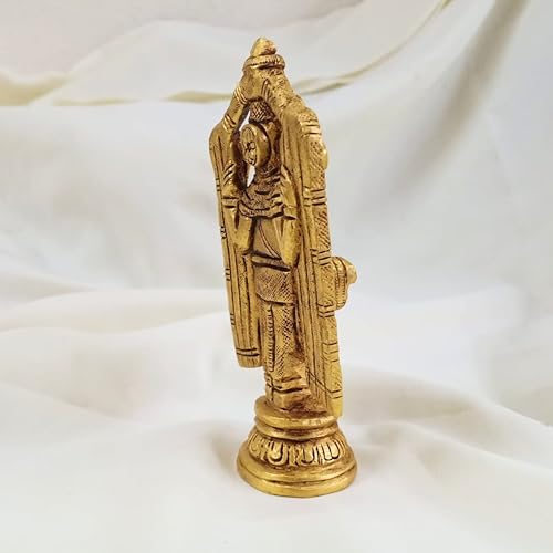 Estatua de Tirupati Balaji de latón de 4.5 pulgadas miniatura 2