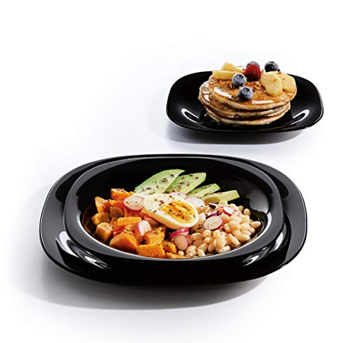 Luminarc Arc International Carine Dinner Plate (Set Of 6), 10.25", Black #TOP3