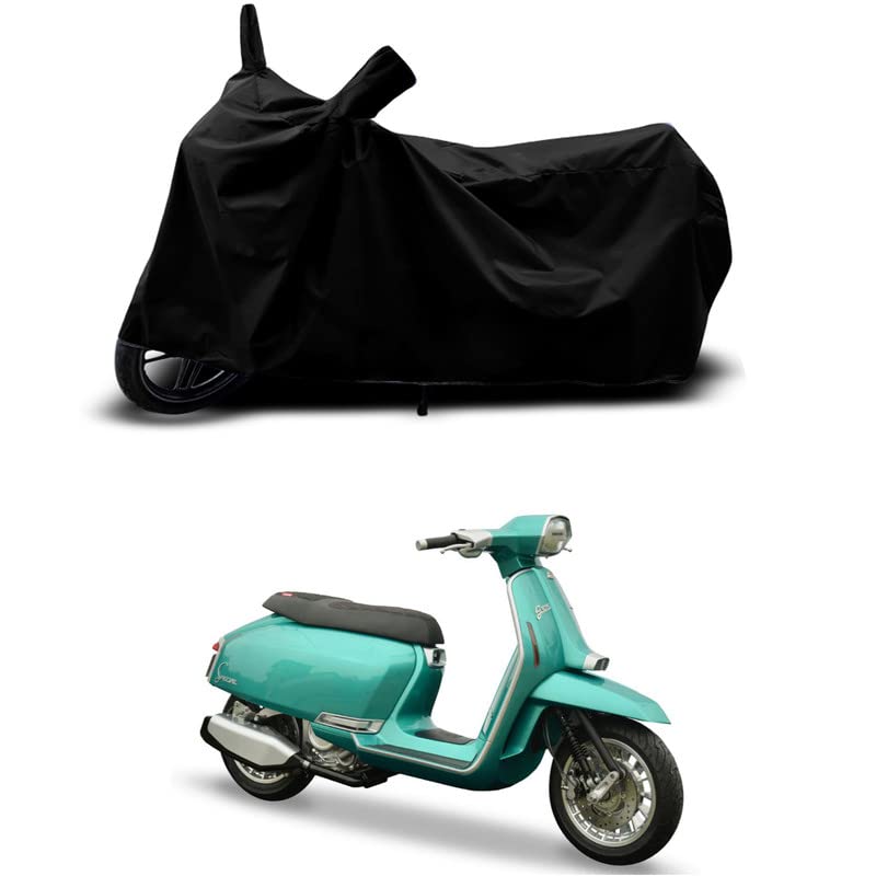 Image of 100% Scratchproof /UV-Rays /Heat Protection /Birds Dropping /Water Resistant /Dust proof /Waterproof /Full Bike Scooty Two Wheeler Body Cover Compatible For Lambretta G-Special All Varients[Black]