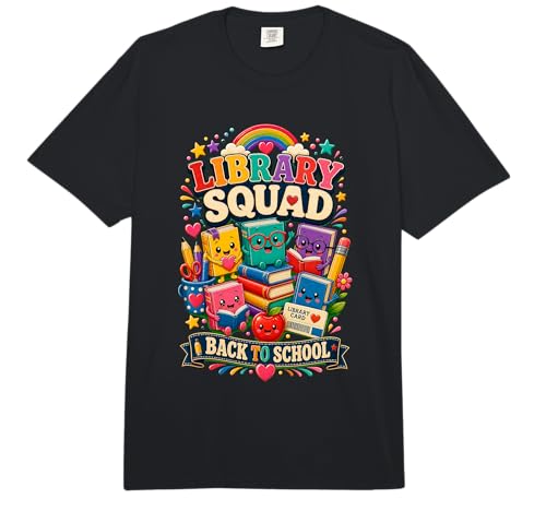 Library Squad Back to School Retro Cute Comfort Colors Adult Heavyweight T-Shirt