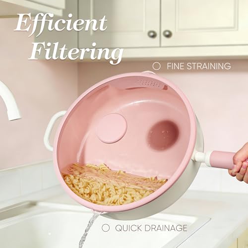 Image of CAROTE 11 Inch Nonstick Deep Frying Pan with Lid, 5 Qt Chef Saute Pan with Pour Spout, Skillet Induction Cookware, Non Stick Cooking Pan Kitchen Pan, Healthy & PFOA /PFAS Free, Includes Spatula, Pink