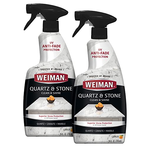 Weiman Quartz Countertop Cleaner and Polish - 24 Ounce (2 Pack) - Clean and Shine Your Quartz Countertops Islands and Stone Surfaces with Ultra Violet Protection