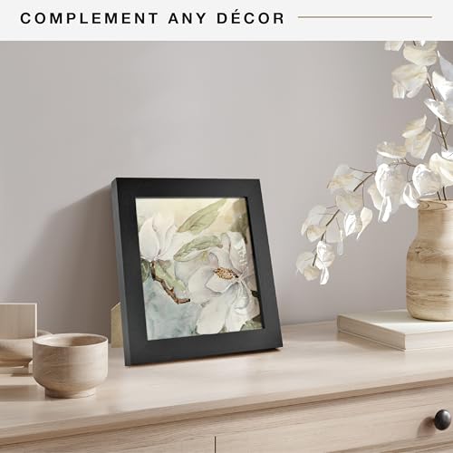 MCS Studio Gallery 8x8 Picture Frame Black Woodgrain, Wall Hanging & Easel for Tapletop Display, Square Photo Frame for Photos, Posters & Art Prints (1-Pack)