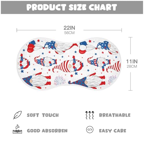 Muslin Burp Cloth for Baby 2PCS American Gnomes Red Super Absorbent Burping Cloths, Bibs for Newborn Boys Girls4