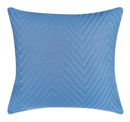 Image of RD TREND UltraSonic Microfiber Cushion Covers, 45 x 45 cm /18 x 18 inches, Set of 2, 250 TC,Back Zipper (Navy Blue)