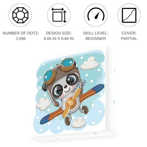 Image of DIAMOND DOTZ Top Flight Diamond Painting Kits for Adults - Diamond Art Kits a Relaxing Creative Craft Kit with Dotz Gems 8.7x8.7