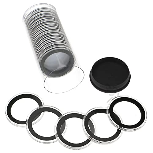 Juego 20 anillos 37mm y tubo almacenamiento negro miniatura 1