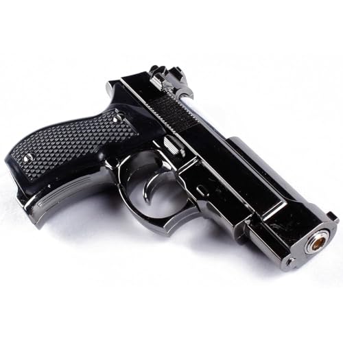 Image of Mini Beretta Pistol Shape Windproof Jet Flame Refillable Refillable Without Gas Small Pistol /Gun Shaped Heavy Metal Pocket Lighter Pocket Lighter (Silver)
