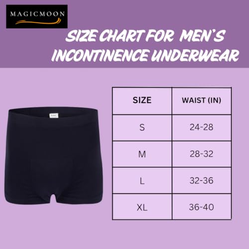Image of Magic Moon Reusable adult diaper, Washable adult diapers, Incontinence Protective Underwear for men, Bedwetting Brief For Men, Leak Proof Full Navy (M)