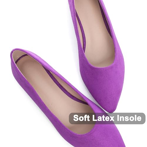 Image of Dear Time Women's Pointed Toe Ballet Flats Simple Casual Office Work Flats Slip-on Comfortable Shoes