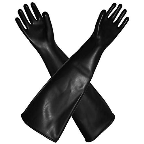 Preisvergleich Produktbild Willlly Verdickte Gummischutz Trockenbox Schutzhandschuhe Mode Einfarbig Chic Casual Warm Wasserdicht Fäustlinge Fausthandschuhe (Color : Schwarz, Size : M)