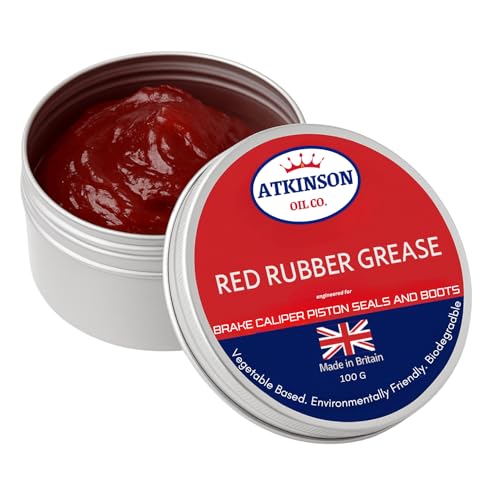 Atkinson Oil Co. Red Rubber Grease 100g Brake & Hydraulic Seal Grease | Vegetable-Based Rubber-Safe Non-Mineral Formula | Ideal for Classic Cars Calipers & O-Rings Made in UK
