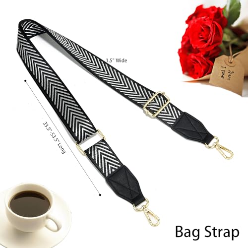 Image of LEMEDE Purse Strap Replacement Crossbody 1.5 inch Wide Shoulder Strap Adjustable Straps Handbag Strap Replacement Belts