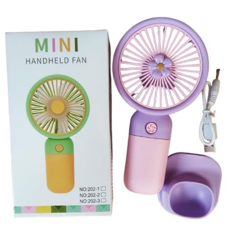 Mini Handheld Fan, USB Rechargeable, 400mAh Battery, Portable Desktop Stand, Multicolour, 14.7x8x5 CM-image-48